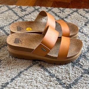 Reef Tan Platform Sandals